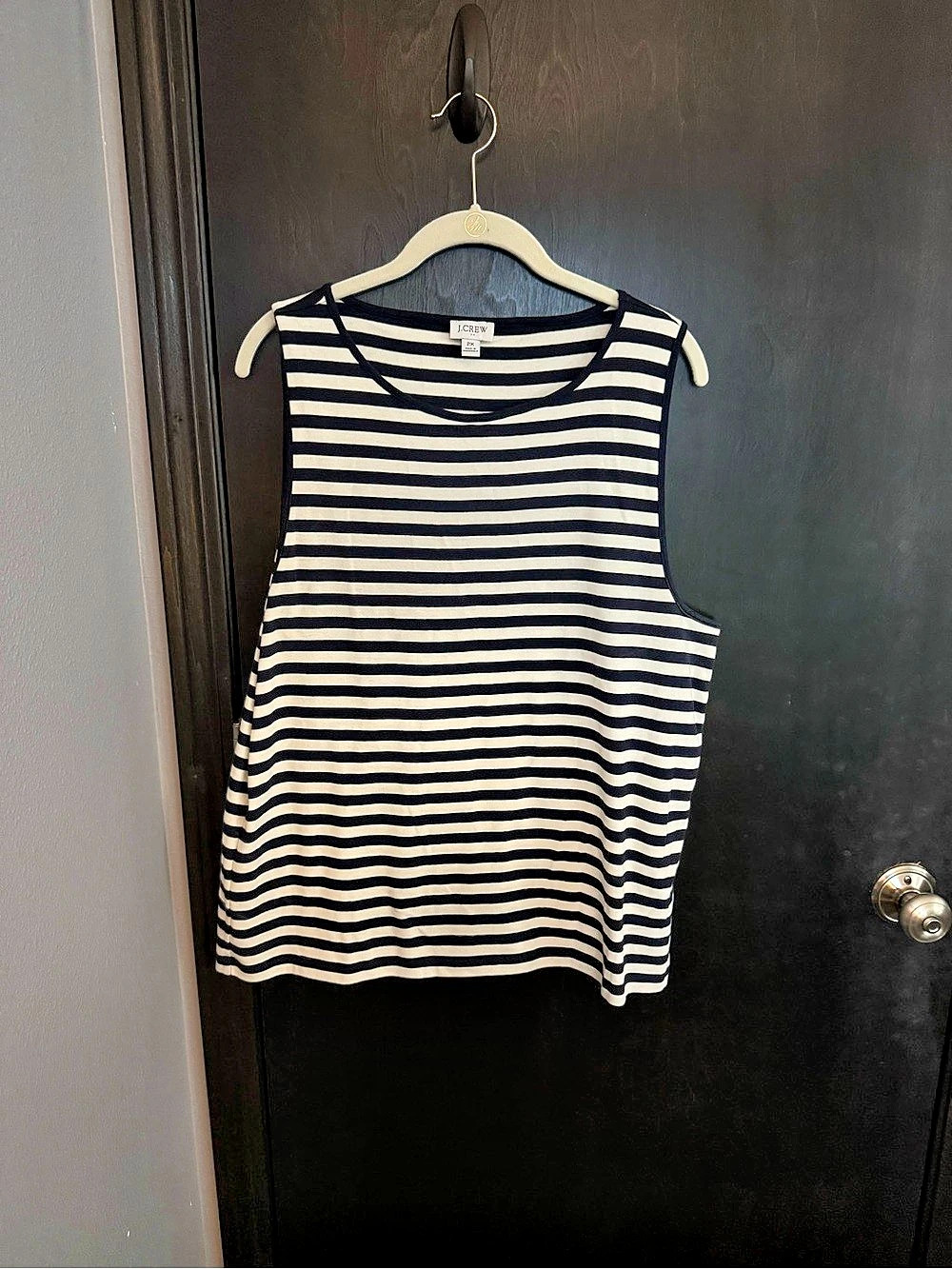 J.Crew Striped Tank Top in Blue & White Size 2X Like New